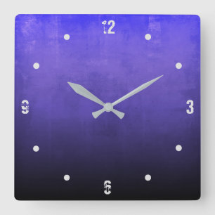 Reloj Cuadrado Resumen del ombligo ruso azul morado negro moderno