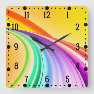 Reloj Cuadrado Resumen Diseño de fondo de Naranja amarillo