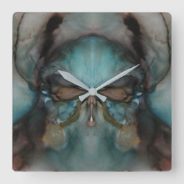 Reloj Cuadrado Resumen Diseño Scary Máscara de Viking