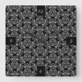 Reloj Cuadrado Resumen en blanco y negro