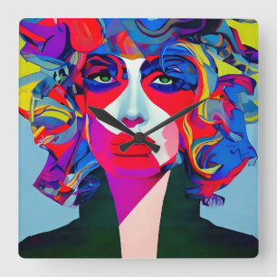 Reloj Cuadrado Resumen Femenino