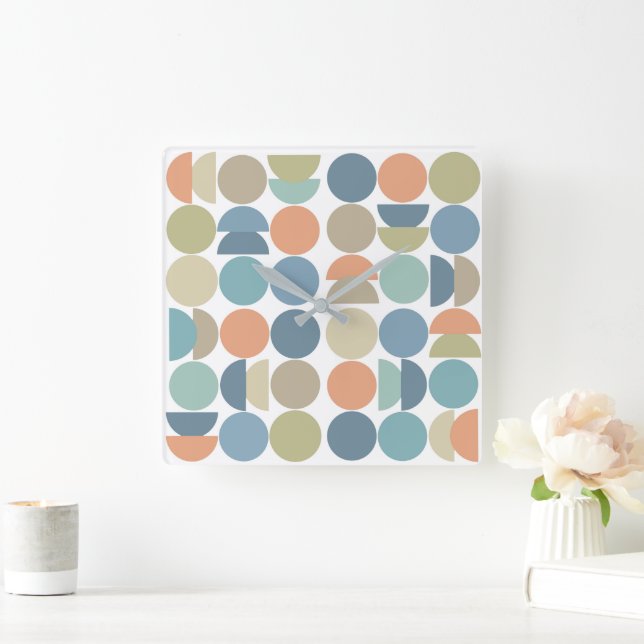 Reloj Cuadrado Resumen geográfico de color de Guay (Hogar)