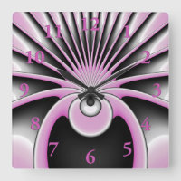 Resumen moderno Arte fractal Figura negra rosa gri