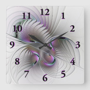 Reloj Cuadrado Resumen moderno Shy Fantasía Figura Arte Fractal