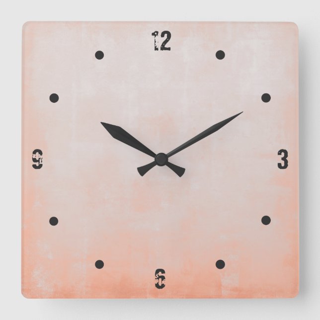 Reloj Cuadrado Resumen moderno simple de gris de la pimienta rúst (Anverso)