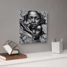 Resumen negro y blanco de mujeres afroamericanas