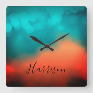 Reloj Cuadrado Resumen Nombre del guión del arte Cuadrado del Nar