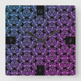 Reloj Cuadrado Resumen rosa morado azul