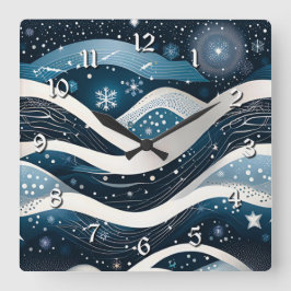 Reloj Cuadrado Resumen Winter Wonderland