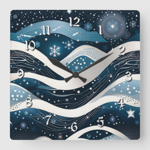 Reloj Cuadrado Resumen Winter Wonderland