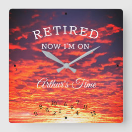 Reloj Cuadrado Retirado Ahora En Su Tiempo Naranja Jubilación De