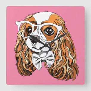 Reloj Cuadrado Retrato arrogante del perro de aguas de rey