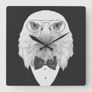 Reloj Cuadrado Retrato con clase de Eagle
