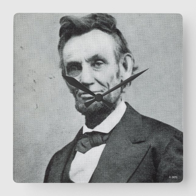 Reloj Cuadrado Retrato de Abe Lincoln 1 (Anverso)