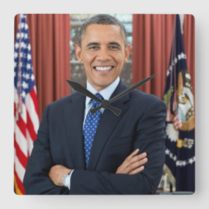 Reloj Cuadrado Retrato de Barack Obama
