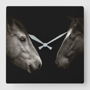 Reloj Cuadrado Retrato de caballos