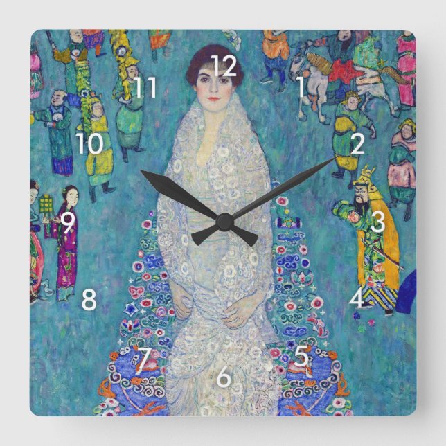 Reloj Cuadrado Retrato de Elisabeth Lederer, Gustav Klimt (Anverso)