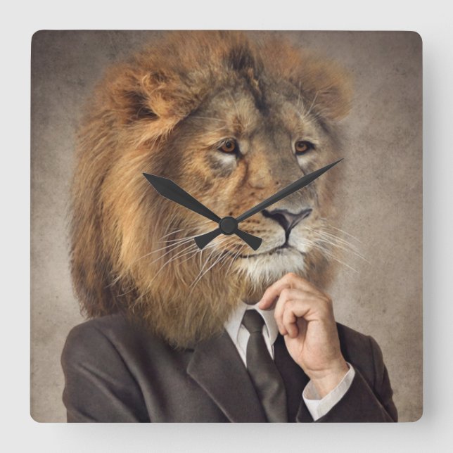 Reloj Cuadrado Retrato de un león (Anverso)