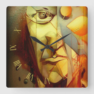 Reloj Cuadrado Retrato humano surrealista
