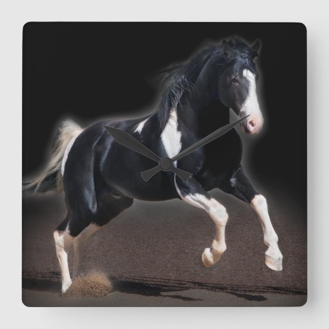 Reloj Cuadrado Retrato VIII del caballo (Anverso)