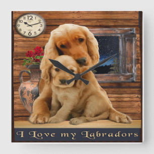 Reloj Cuadrado Retriever de Labrador