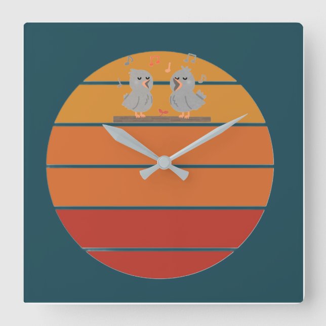 Reloj Cuadrado Retro. (Anverso)