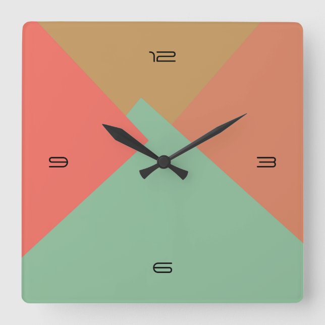 Reloj Cuadrado Retro Color Modern Geometric Pattern #8 (Anverso)