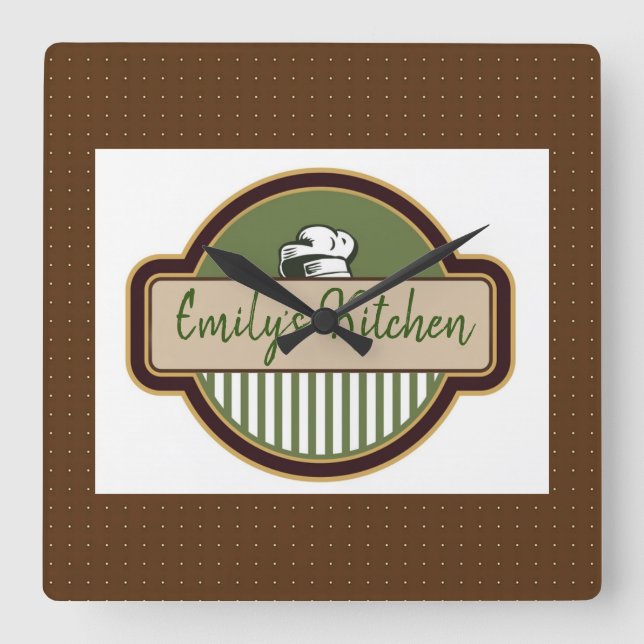 Reloj Cuadrado Retro controlado con Gorra de panaderos (Anverso)