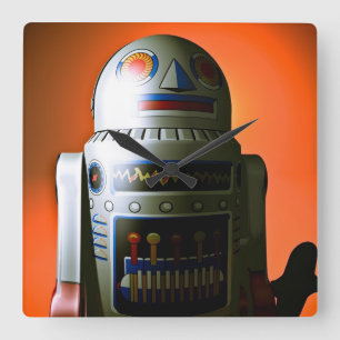Reloj Cuadrado Retro Cropped Toy Robot 02