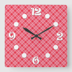 Reloj Cuadrado Retro de jaulas
