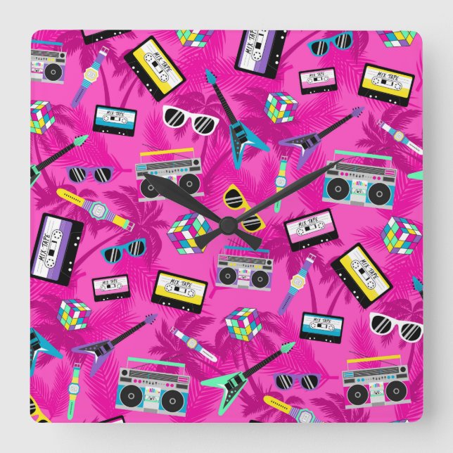 Reloj Cuadrado Retro de los años 80 (Anverso)