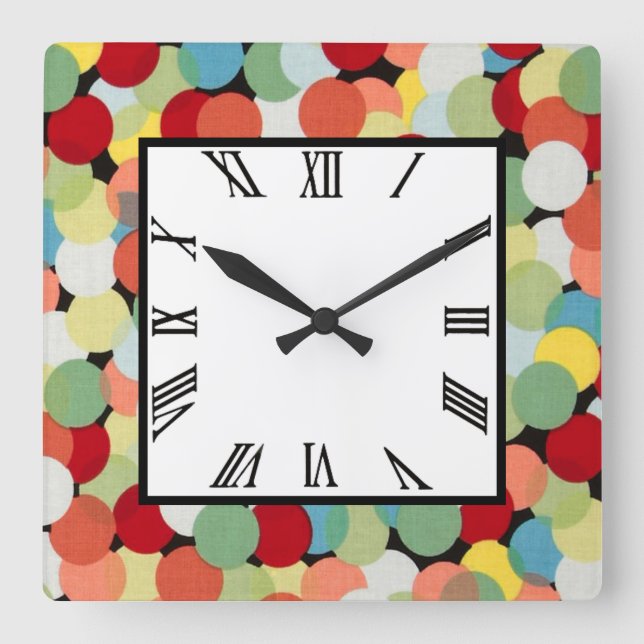 Reloj Cuadrado Retro foco (Anverso)