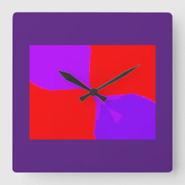 Reloj Cuadrado Retro Image 1 Purple & Red Square Wall Clock