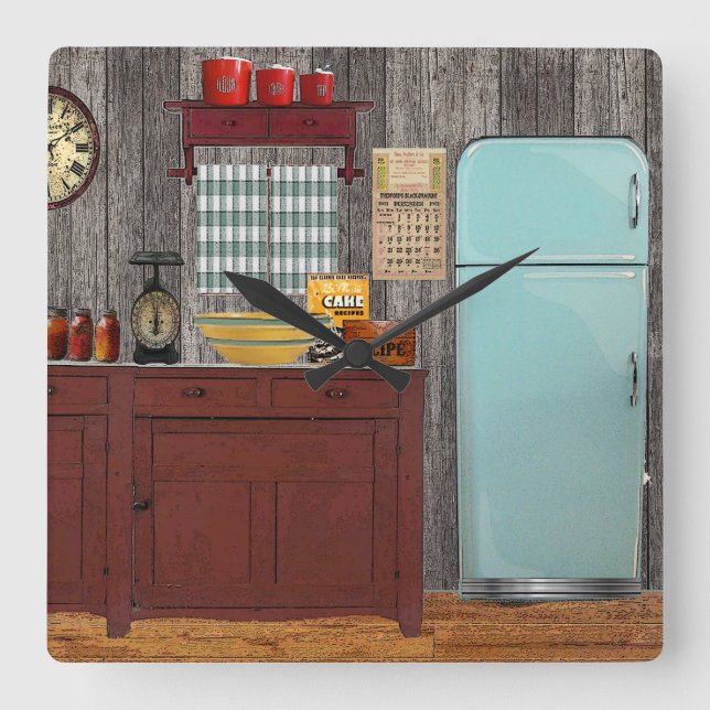 Reloj Cuadrado Retro kitchen (Anverso)