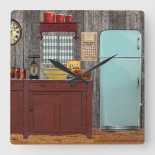 Reloj Cuadrado Retro kitchen