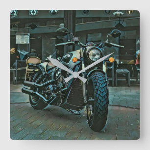 Reloj Cuadrado retro motorcycles motorcyclist gift