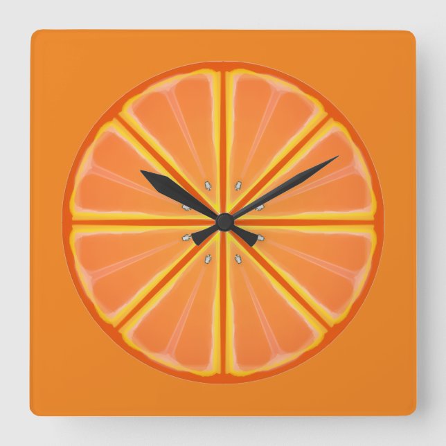 Reloj Cuadrado Retro Orange (Anverso)