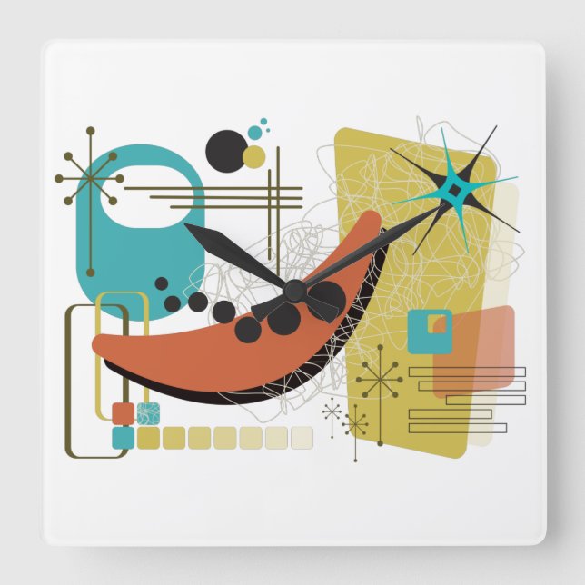 Reloj Cuadrado Retro Redux clásico (Anverso)