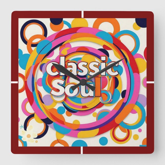 Reloj Cuadrado "Retro Rhythms" (Anverso)