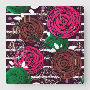 Reloj Cuadrado Retro, rústico, folclórico