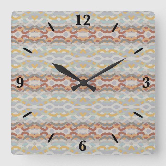 Reloj Cuadrado Retro Summer Geometric Color Block Pattern Design (Anverso)