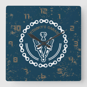 Reloj Cuadrado Retro Vintage Grunge Garaje