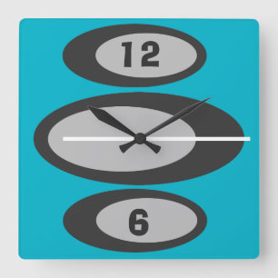Reloj Cuadrado Retro Wall Clock - Custom Background Color!
