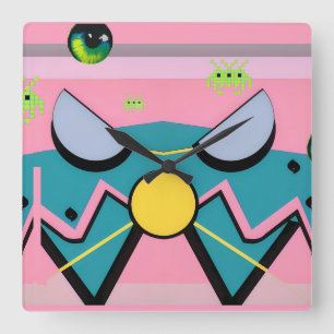 Reloj Cuadrado Retroondas de la fama - Ken Gage Art