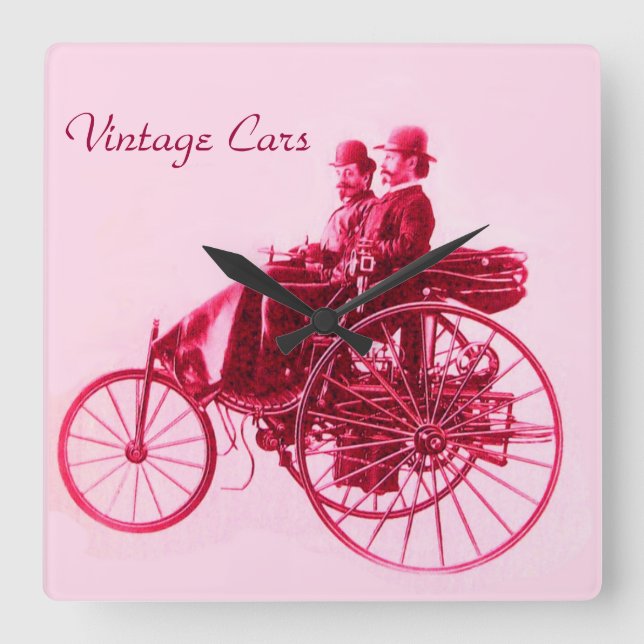 Reloj Cuadrado Reunión de coches de época (Anverso)