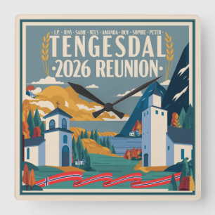 Reloj Cuadrado Reunión Familiar Tengesdal 2026