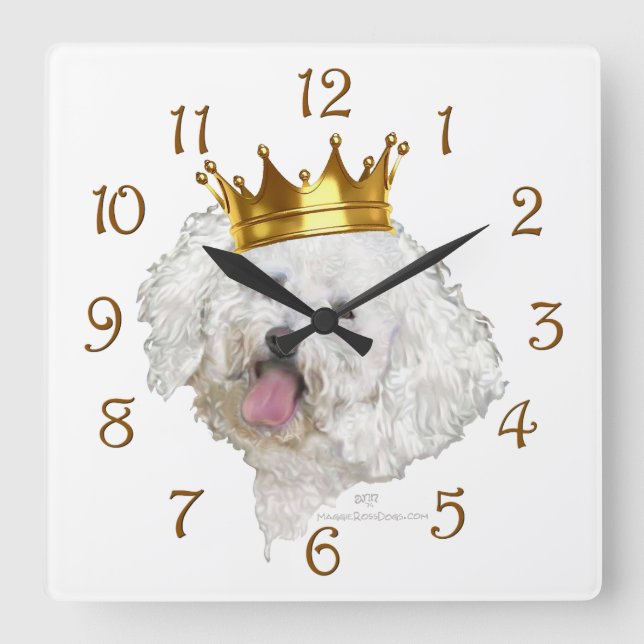 Reloj Cuadrado Rey Bichon Frise (Anverso)