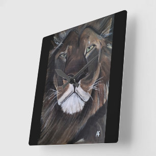 Reloj Cuadrado Rey de las Bestias Pintura de Alfred Fox