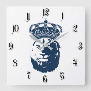 Reloj Cuadrado Rey de leones
