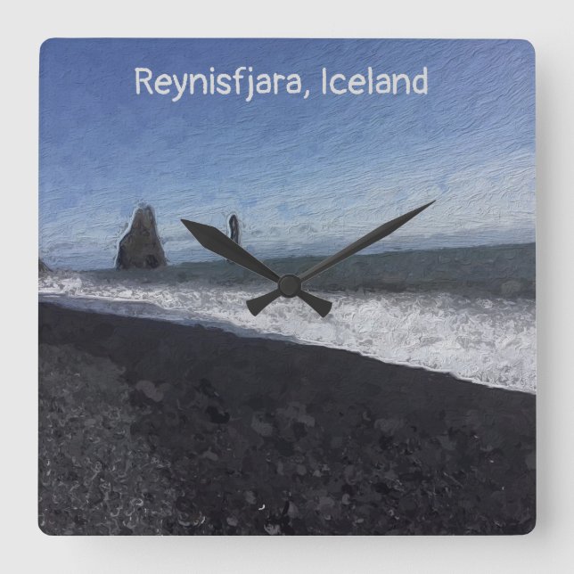 Reloj Cuadrado Reynisfjara, Islandia (Anverso)